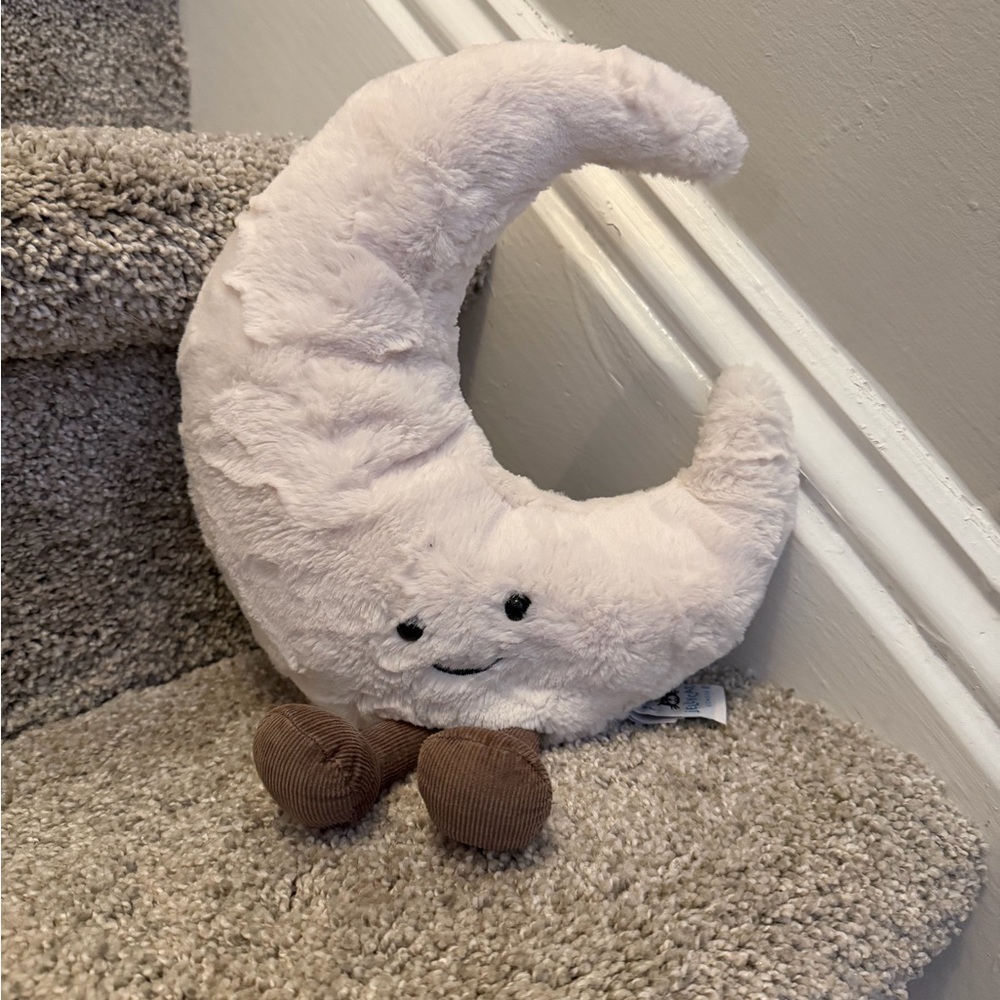 Jellycat Cream and Brown Moon Pillow
